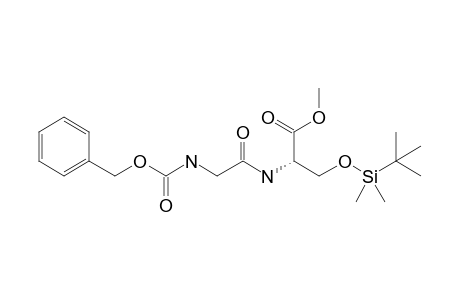 Methyl N-(N-benzyloxycarbonylglycyl)-o-tert-butyldimethylsilyl-L-serinate