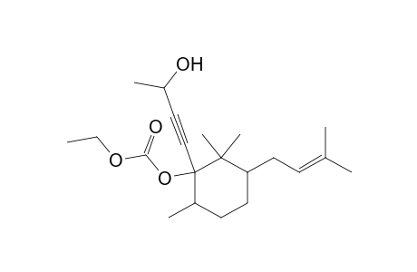 Carbonic acid, ethyl 1-(3-hydroxy-1-butynyl)-2,2,6-trimethyl-3-(3-methyl-2-butenyl)cyclohexyl ester