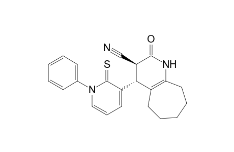 1H-Cyclohepta[b]pyridine-3-carbonitrile, 4-(1,2-dihydro-1-phenyl-2-thioxo-3-pyridinyl)-2,3,4,5,6,7,8,9-octahydro-2-oxo-, trans-