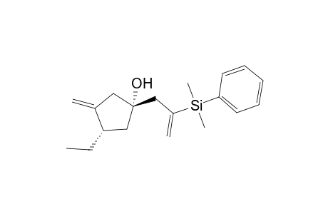 [1R*,4S*]-4-Ethyl-3-methylene-1-[2-(dimethylphenylsilyl)-2-propenyl]cyclopentan-1-ol