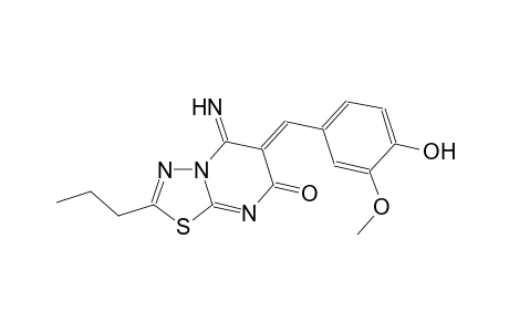 (6Z)-6-(4-hydroxy-3-methoxybenzylidene)-5-imino-2-propyl-5,6-dihydro-7H-[1,3,4]thiadiazolo[3,2-a]pyrimidin-7-one