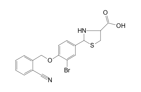 2-[3-bromanyl-4-[(2-cyanophenyl)methoxy]phenyl]-1,3-thiazolidin-3-ium-4-carboxylate