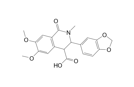 3-(1,3-benzodioxol-5-yl)-1-keto-6,7-dimethoxy-2-methyl-3,4-dihydroisoquinoline-4-carboxylic acid