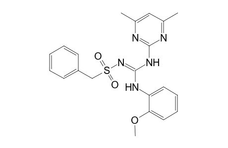 N-[(E)-[(4,6-dimethyl-2-pyrimidinyl)amino](2-methoxyanilino)methylidene](phenyl)methanesulfonamide