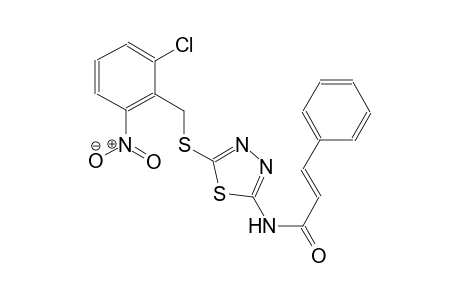 (2E)-N-{5-[(2-chloro-6-nitrobenzyl)sulfanyl]-1,3,4-thiadiazol-2-yl}-3-phenyl-2-propenamide