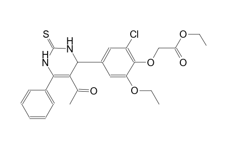 ethyl [4-(5-acetyl-6-phenyl-2-thioxo-1,2,3,4-tetrahydro-4-pyrimidinyl)-2-chloro-6-ethoxyphenoxy]acetate