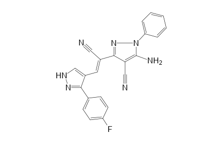 5-Amino-3-[1-cyano-2-[3-(4-fluoro-phenyl)-1H-pyrazol-4-yl]-vinyl]-1-phenyl-1H-pyrazole-4-carbonitrile