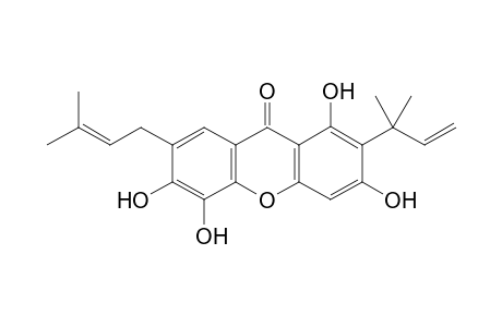 2-(1,1-dimethylprop-2-enyl)-1,3,5,6-tetrahydroxy-7-(3-methylbut-2-enyl)xanthone