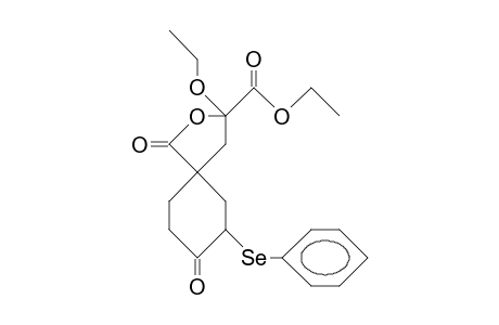 (3RS, 5Sr)-3-ethoxy-1,8-dioxo-7-phenylseleno-2-oxa-spiro(4.5)decane-3-carboxylic acid, ethyl ester