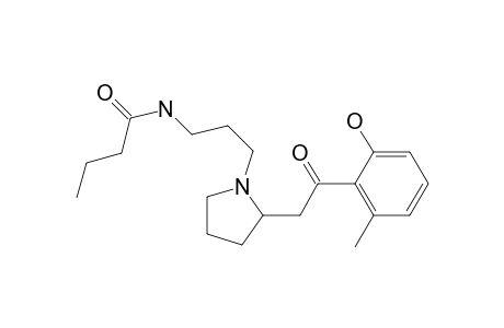 N-[3-[2-[2-(2-hydroxy-6-methyl-phenyl)-2-keto-ethyl]pyrrolidino]propyl]butyramide