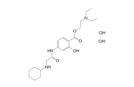 4-[2-(CYCLOHEXYLAMINO)ACETAMIDO]SALICYLIC ACID, 2-(DIETHYLAMINO)ETHYL ESTER, DIHYDROCHLORIDE