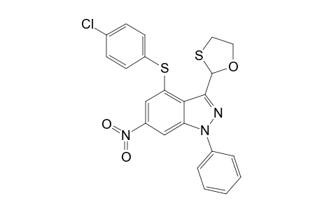 4-(4-Chlorophenyl)sulfanyl-6-nitro-3-(1,3-oxathiolan-2-yl)-1-phenyl-indazole