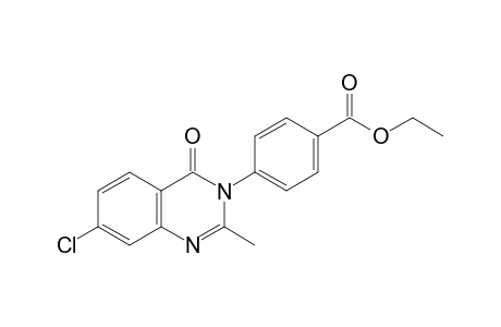 p-(7-chloro-3,4-dihydro-2-methyl-4-oxo-3-quinazolinyl)benzoic acid, ethyl ester