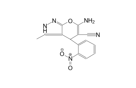 6-amino-3-methyl-4-(2-nitrophenyl)-1,4-dihydropyrano[2,3-c]pyrazole-5-carbonitrile