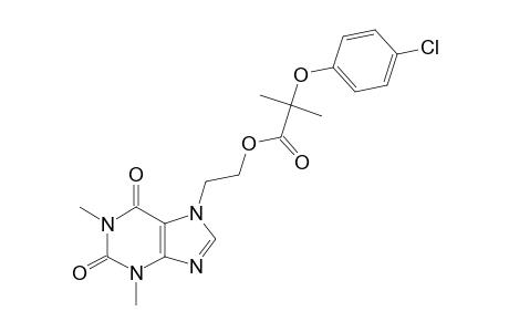7-(2-hydroxyethyl)theophylline, 2-(p-chlorophenoxy)-2-methylpropionate
