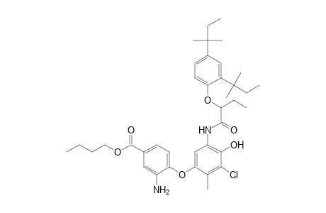 Benzoic acid, 3-amino-4-[5-[[2-[2,4-bis(1,1-dimethylpropyl)phenoxy]-1-oxobutyl]amino]-3-chloro-4-hydroxy-2-methylphenoxy]-, butyl ester