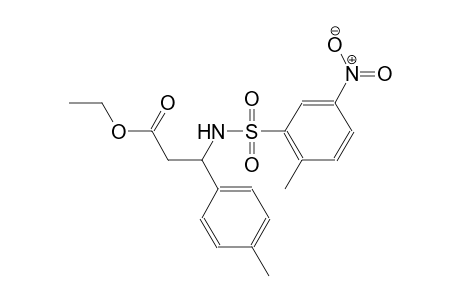 benzenepropanoic acid, 4-methyl-beta-[[(2-methyl-5-nitrophenyl)sulfonyl]amino]-, ethyl ester