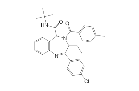 N-(tert-Butyl)-2-(4-chlorophenyl)-3-ethyl-4-(4-methylbenzoyl)-4,5-dihydro-3H-1,4-benzodiazepine-5-carboxamide