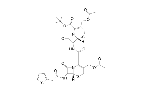 3-(hydroxymethyl)-7-{{3-(hydroxymethyl)-8-oxo-7-[2-(2-thienyl)acetamido]-5-thia-1-azabicyclo[4.2.0]oct-2-en-2-yl}carboxamido}-8-oxo-5-thia-1-azabicyclo[4.2.0]oct-2-ene-2-carboxylic acid, tert-butyl ester, diacetate (ester)