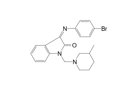 (3Z)-3-[(4-Bromophenyl)imino]-1-[(3-methyl-1-piperidinyl)methyl]-1,3-dihydro-2H-indol-2-one