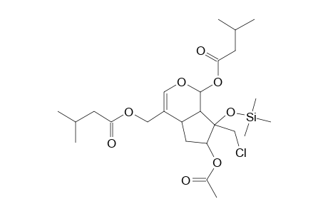 [6-Acetyloxy-7-(chloromethyl)-7-hydroxy-1-(3-methylbutanoyloxy)-4A,5,6,7A-tetrahydro-1H-cyclopenta[C]pyran-4-yl]methyl 3-methylbutanoate, tms derivative