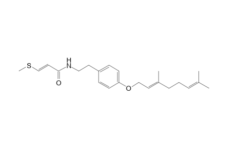 (E)-N-[2-[4-[(2E)-3,7-dimethylocta-2,6-dienoxy]phenyl]ethyl]-3-(methylthio)-2-propenamide