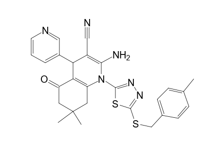 2-Amino-5-keto-7,7-dimethyl-1-[5-[(4-methylbenzyl)thio]-1,3,4-thiadiazol-2-yl]-4-(3-pyridyl)-6,8-dihydro-4H-quinoline-3-carbonitrile