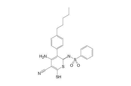 N-(4-amino-5-cyano-6-sulfanyl-3-(4-pentylphenyl)-2H-thiopyran-2-ylidene)benzenesulfonamide