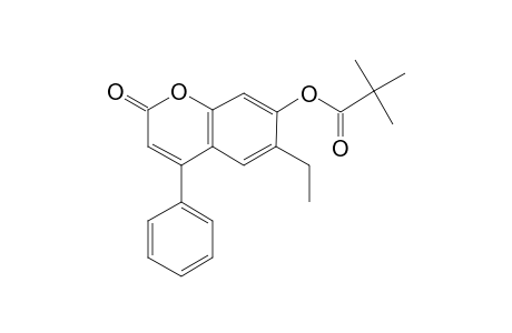 6-Ethyl-7-hydroxy-4-phenyl-2H-1-benzopyran-2-one, trimethylacetate