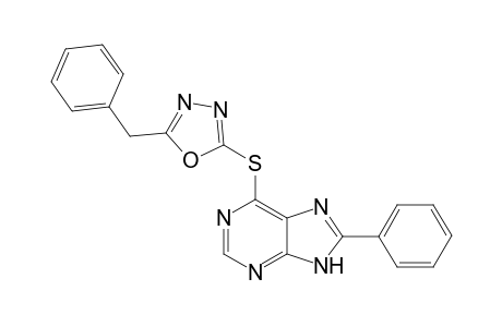 2-Benzyl-5-[(8-phenyl-9H-purin-6-yl)thio]-1,3,4-oxadiazole