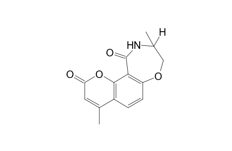 3,4-dihydro-3,8-dimethyl-1H,10H-pyrano[2,3-g]-1,4-benzoxazepine-1,10-dione