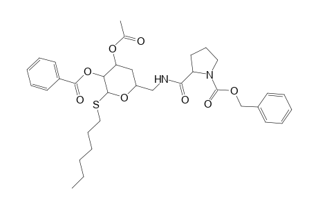 .alpha.-dl-Lyxo-hexopyranoside, hexyl 4,6-dideoxy-6-[[[1-[(phenylmethoxy)carbonyl]-2-pyrrolidinyl]carbonyl]amino]-1-thio-, 3-acetate 2-benzoate