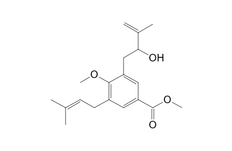 (+/-)-METHYL_4-METHOXY-3-(2-HYDROXY-3-METHYL-3-BUTENYL)-5-(3-METHYL-2-BUTENYL)-BENZOATE