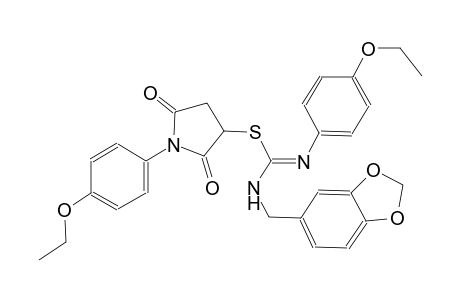 carbamimidothioic acid, N'-[(E)-1,3-benzodioxol-5-ylmethyl]-N-(4-ethoxyphenyl)-, 1-(4-ethoxyphenyl)-2,5-dioxo-3-pyrrolidinyl ester