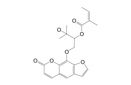 (Z)-3-Hydroxy-3-methyl-1-((7-oxo-7H-furo[3,2-G]chromen-9-yl)oxy)butan-2-yl 2-methylbut-2-enoate