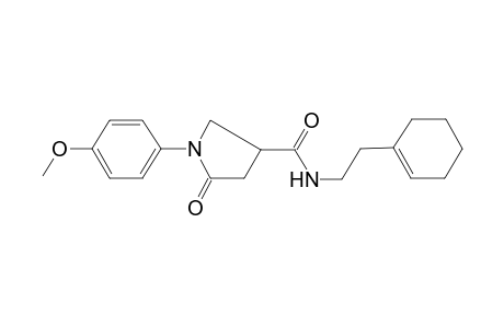 3-pyrrolidinecarboxamide, N-[2-(1-cyclohexen-1-yl)ethyl]-1-(4-methoxyphenyl)-5-oxo-
