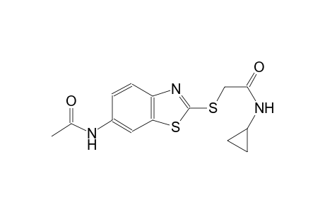 2-{[6-(acetylamino)-1,3-benzothiazol-2-yl]sulfanyl}-N-cyclopropylacetamide