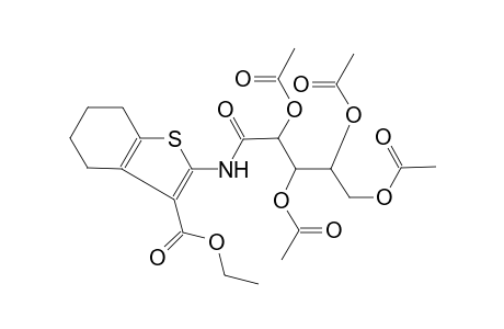 Benzothiophene-3-carboxylic acid, 4,5,6,7-tetrahydro-2-(2,3,4,5-tetraacetoxypentanoylamino)-, ethyl ester