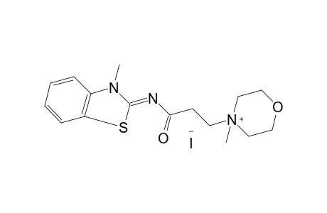 4-METHYL-4-{2-[(3-METHYL-2-BENZOTHIAZOLINYLIDENE)CARBAMOYL]ETHYL}MORPHOLINIUM IODIDE