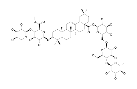 R-IB;3-O-BETA-[ARABINOPYRANOSYL-(1->4)-(6-O-METHYL)-GLUCURONOPYRANOSYL]-OLEANOLIC-ACID-28-O-[RHAMNOPYRANOSYL-(1->4)-GLUCOPYRANOSYL-(1->6)-GLUCOPY