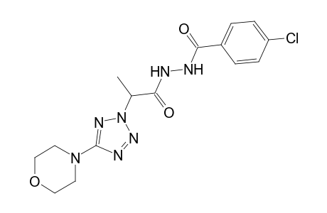 1-(p-chlorobenzoyl)-2-[2-(5-morpholino-2H-tetrazol-2-yl)propionyl]hydrazine