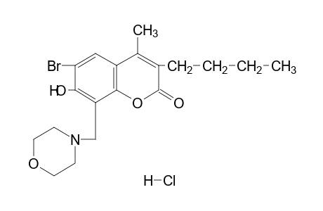 6-bromo-3-butyl-7-hydroxy-4-methyl-8-(morpholinomethyl)coumarin, hydrochloride