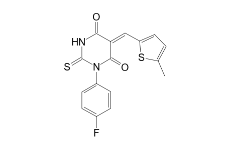 (5Z)-1-(4-fluorophenyl)-5-[(5-methyl-2-thienyl)methylene]-2-thioxodihydro-4,6(1H,5H)-pyrimidinedione