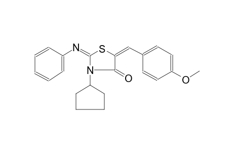 4-thiazolidinone, 3-cyclopentyl-5-[(4-methoxyphenyl)methylene]-2-(phenylimino)-, (2E,5E)-
