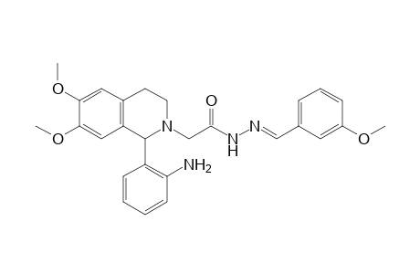 1-(o-Aminophenyl)-3,4-dihydro-6,7-dimethoxy-2(1H)-isoquinolineacetic acid, (m-methoxybenzylidene)hydrazide