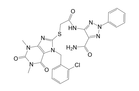 5-[({[7-(2-chlorobenzyl)-1,3-dimethyl-2,6-dioxo-2,3,6,7-tetrahydro-1H-purin-8-yl]sulfanyl}acetyl)amino]-2-phenyl-2H-1,2,3-triazole-4-carboxamide