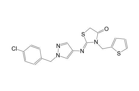 (2Z)-2-{[1-(4-chlorobenzyl)-1H-pyrazol-4-yl]imino}-3-(2-thienylmethyl)-1,3-thiazolidin-4-one