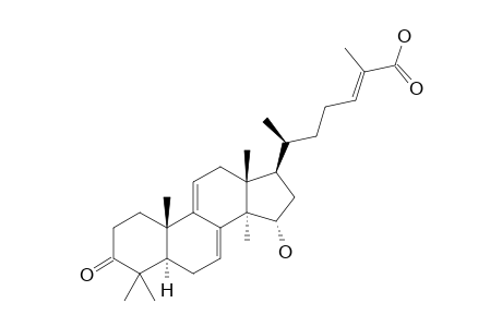 15-HYDROXY-GANODERIC-ACID-S;15-ALPHA-HYDROXY-3-OXO-5-ALPHA-LANOSTA-7,9(11),(24E)-TRIEN-26-OIC-ACID