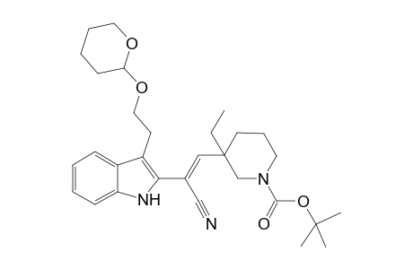 3-[(Z)-2-cyano-2-[3-(2-tetrahydropyran-2-yloxyethyl)-1H-indol-2-yl]vinyl]-3-ethyl-piperidine-1-carboxylic acid tert-butyl ester