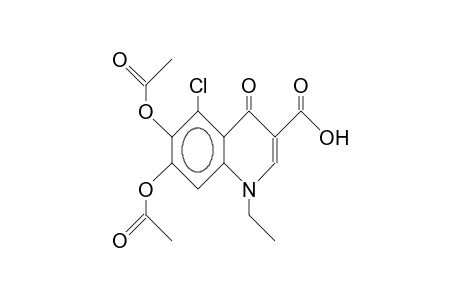 5-chloro-1,4-dihydro-6,7-dihydroxy-1-ethyl-4-oxo-3-quinolinecarboxylic acid, diacetate